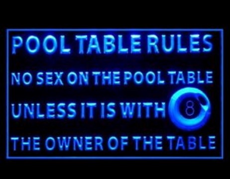 Pool Table Rules LED Neon Sign